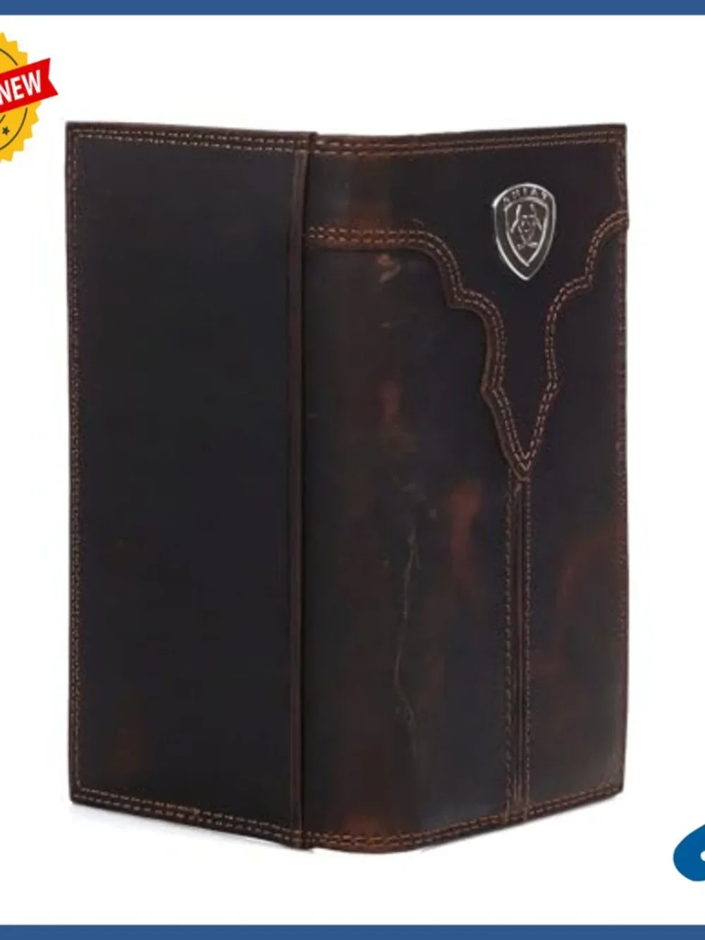 Genuine Leather Western Wallet with Rodeo Style and Multiple Compartments